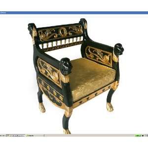   Hand carved Throne Chair Jacquard Upholstery Armchair: Everything Else