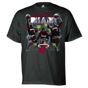   Miami Heat Black adidas Bienvenido a Miami T Shirt: Sports & Outdoors