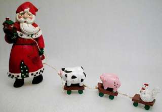 Country Santa with Noahs Ark & Farm Animal Pull Toy!  