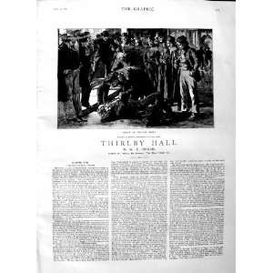   1883 ILLUSTRATION STORY THIRLBY HALL MEN FIGHTING: Home & Kitchen