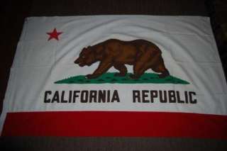   60s The State of California Republic Big Bear Logo FLAG 51 X 32 Cotton