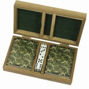   Deer Playing Cards Double Deck w/ Dice in Wood Box: Sports & Outdoors