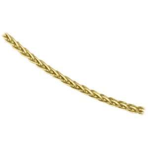  14k Yellow Gold 1.5mm Italian Round Wheat Chain Necklace 