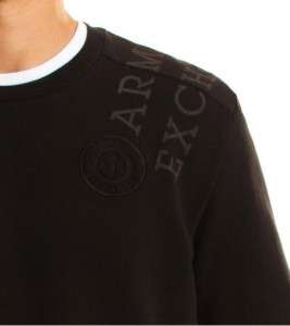 Armani Exchange Woven Pieced Logo Thermal Crew Black NWT  
