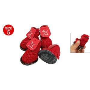   Protective Dog Shoes Red Puppy Pet Boots Booties Size 5
