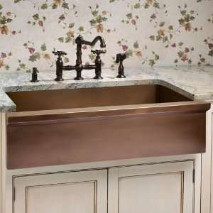   Single Bowl Copper Farmhouse Sink   Antique Copper: Home Improvement