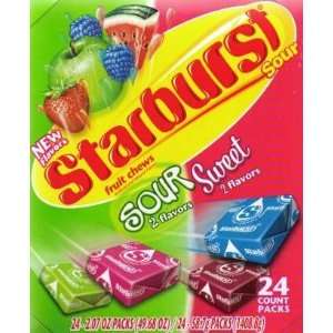 Starburst Sour and Sweet Fruit Chews, 2.07 Ounce Packages (Pack of 24 