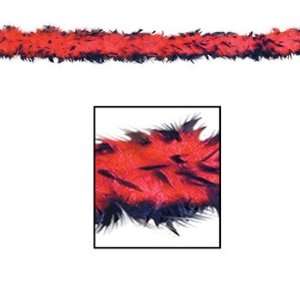  Deluxe 2 Tone Feather Boa (red w/black tips) Party 