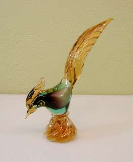 Murano Glass Pheasant Bird Figure Blown  
