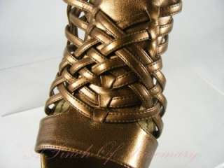 Enzo Angiolini Muffin Wedge Sandal Shoe Dark Bronze 029015757778 