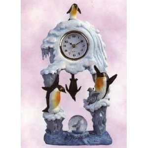   Swing Clock with Water Globe Approx 12 High   Resin  Whimscial Home