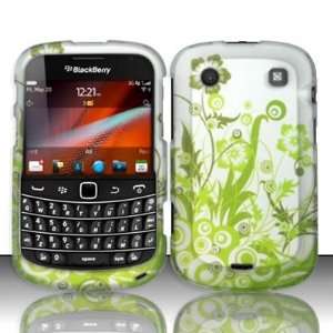 For Blackberry Bold Touch 9900 (AT&T) Rubberized Green Vines Design 