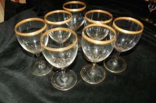 early 1900s) Fostoria Floral Etched Stemware and with Gold Band 