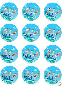 PHINEAS and FERB Edible CUPCAKE Image Icing Toppers  