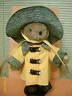 TEDDY BEAR WITH RAINCOAT HAT BOOTS STAND VERY NICE 12