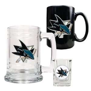  San Jose Sharks Mugs & Shot Glass Gift Set: Sports 