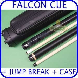 : Billiard Cue Set Falcon NF1 Dark Grey + Brown Case 2x2 + Jump Break 
