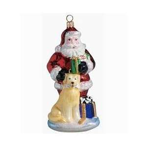  Blown Glass Labrador Retriever and Santa Ornament: Home 