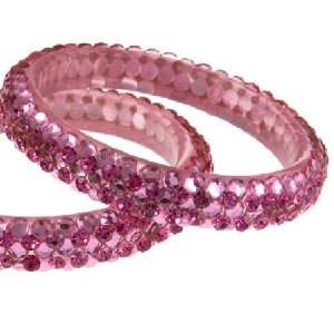  PINK CRYSTAL RESIN BANGLE CHELINE Jewelry