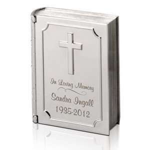  Silver Personalized Memorial Bible Keepsake Box Baby