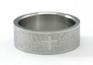 Religious Cross Bible Quote Stainless Steel Ring R066  