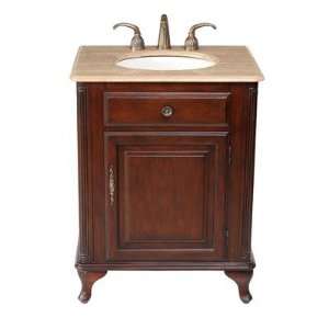   Bathroom Vanity in Polished Cherry with Marble Top