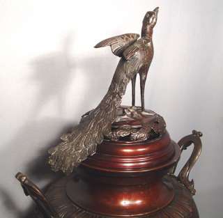 Huge Antique 19th century Japanese Bronze Censer Koro  