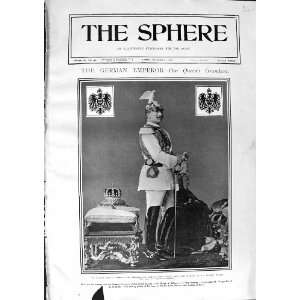   1900 PORTRAIT GERMAN EMPEROR WAR UNIFORM CROWN SWORD