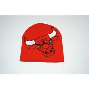  NBA Chicago Bulls Large Logo Hype Team Fan Beanie: Sports 