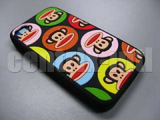 Black Paul Frank Circle Design Silicone Prtotective Case Cover For 
