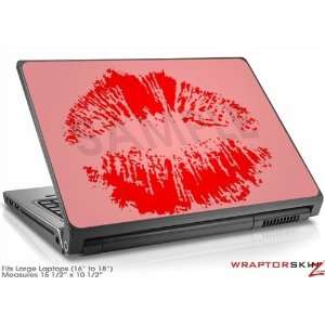  Large Laptop Skin Big Kiss Lips Red on Pink: Electronics