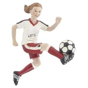  Personalized Soccer Girl Christmas Ornament: Home 