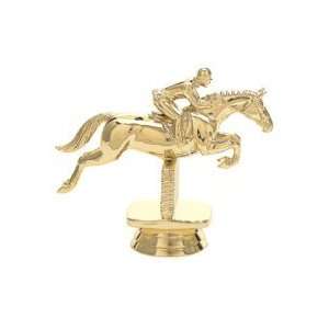  Gold 3 1/2 Jumping Horse Figure Trophy: Toys & Games