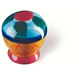  Siro Designs 81 110 Botanico 27MM Round Knob   Pink/Blue 