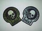 OD/GREEN & BLACK/SILVER SWAT DEATH SKULL POLICE PATCHES