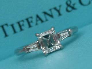 TIFFANY & CO. ENGAGEMENT DIAMOND EMERALD CUT .79TCW RING I VVS2 SIZE 4 