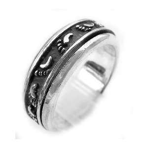   Footprints Spin Prayer Band Ring Size 11(Sizes 6,7,8,9,10,11,12