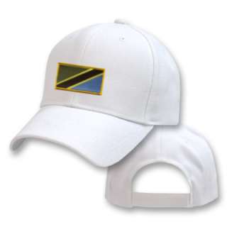 TANZANIA WHITE FLAG COUNTRY EMBROIDERY EMBROIDED CAP HAT  