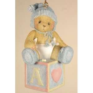   Teddies Collection Bank W/baby BOY Hanging Ornament