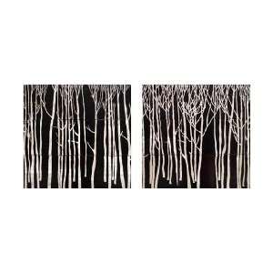  Espresso Stained Trees Wall Art Set