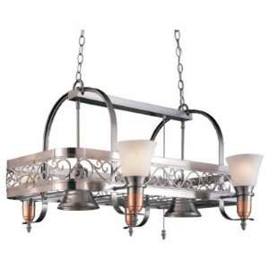   Pot Rack with Lamps and Lights, Powder Coat Rust