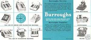 Old Burroughs Office Machines Advertising Blotter  