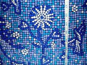 Purple/Blue Floral Mosaic Fabric 60x1yd UNIQ poly/ctn  