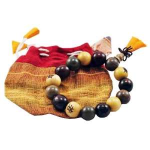  Three Color Wooden Wrist Mala with Gift Bag  12 mm 