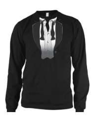 After Party Tuxedo Mens Thermal Shirt, Funny Trendy Gag Fake Tux 