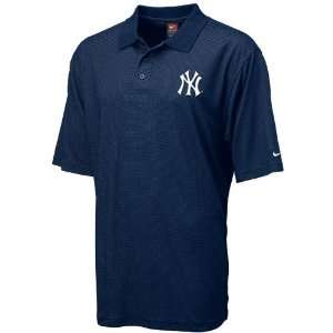  Nike New York Yankees Navy Blue Inline Stripe Polo: Sports 