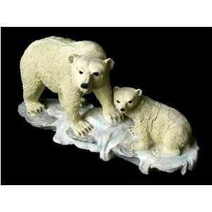  Polar Bear & Cub Standing On Ice Figure: Sports & Outdoors