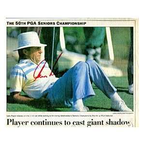  Gary Player Autographed / Signed Newspaper Page 