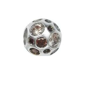 151023 Bead in Sterling Silver with Brown Swarovski Zirconia. Weight 
