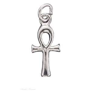  Sterling Silver Small Ankh Charm: Jewelry
